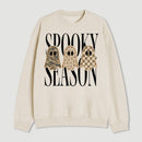 Spooky Season Ghost Camo Leopard Checkerboard Halloween Sweatshirt
