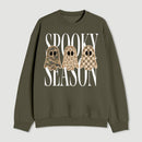 Spooky Season Ghost Camo Leopard Checkerboard Halloween Sweatshirt