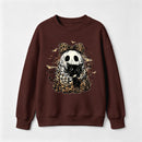 Leopard Ghost Cat Halloween Cute Spooky Black Cat Sweatshirt