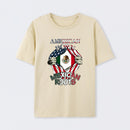 American Born Mexican Roots Flag Tee Proud USA Love Mexico T-Shirt