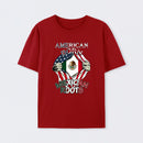 American Born Mexican Roots Flag Tee Proud USA Love Mexico T-Shirt