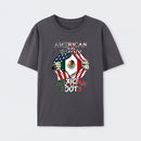 American Born Mexican Roots Flag Tee Proud USA Love Mexico T-Shirt