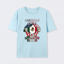American Born Mexican Roots Flag Tee Proud USA Love Mexico T-Shirt