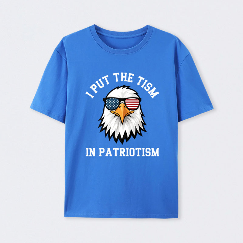 Put The Tism In Patriotism Athletic Eagle T-Shirt