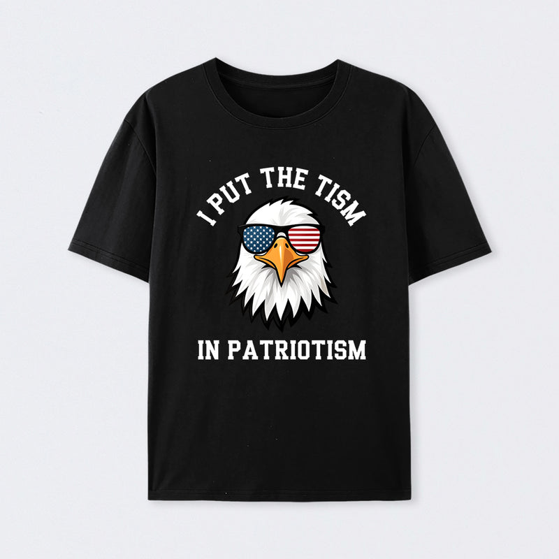 Put The Tism In Patriotism Athletic Eagle T-Shirt