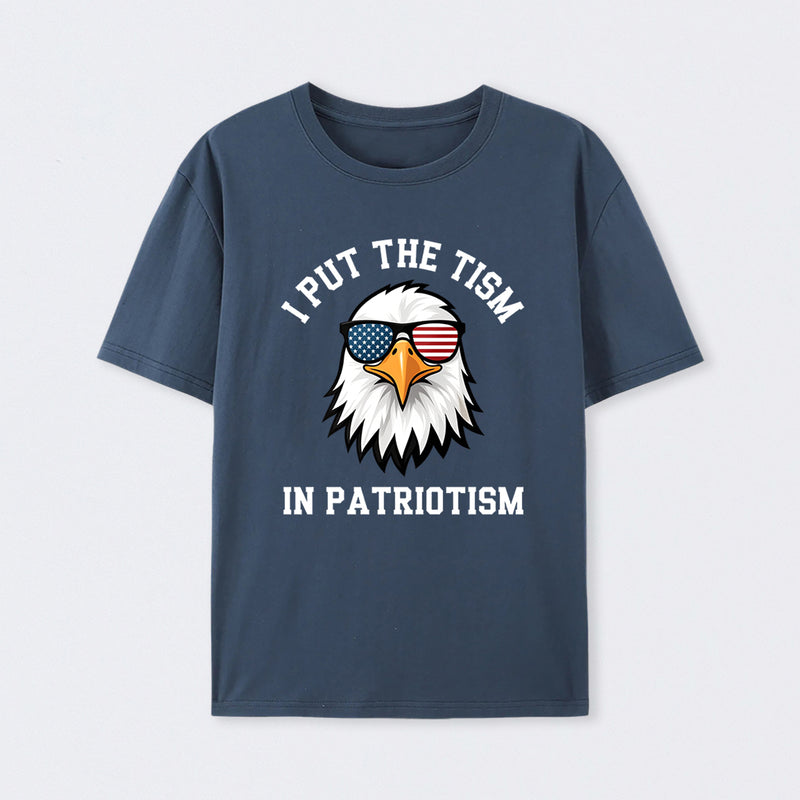 Put The Tism In Patriotism Athletic Eagle T-Shirt