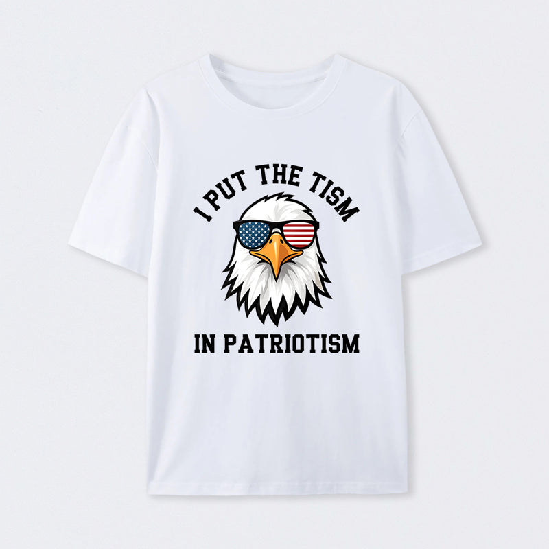 Put The Tism In Patriotism Athletic Eagle T-Shirt