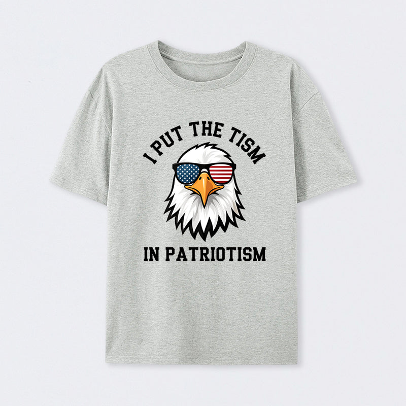 Put The Tism In Patriotism Athletic Eagle T-Shirt
