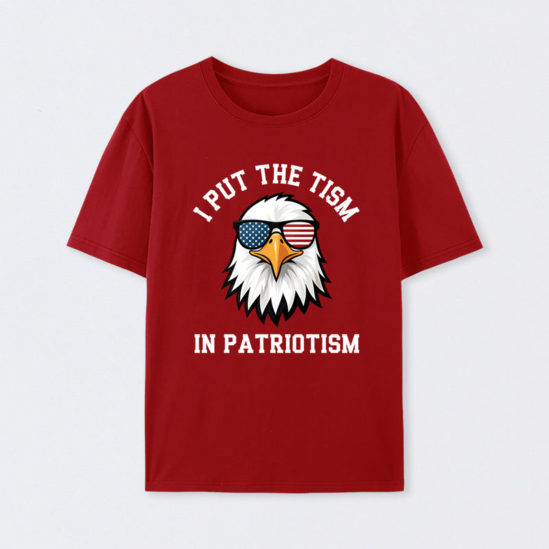 Put The Tism In Patriotism Athletic Eagle T-Shirt