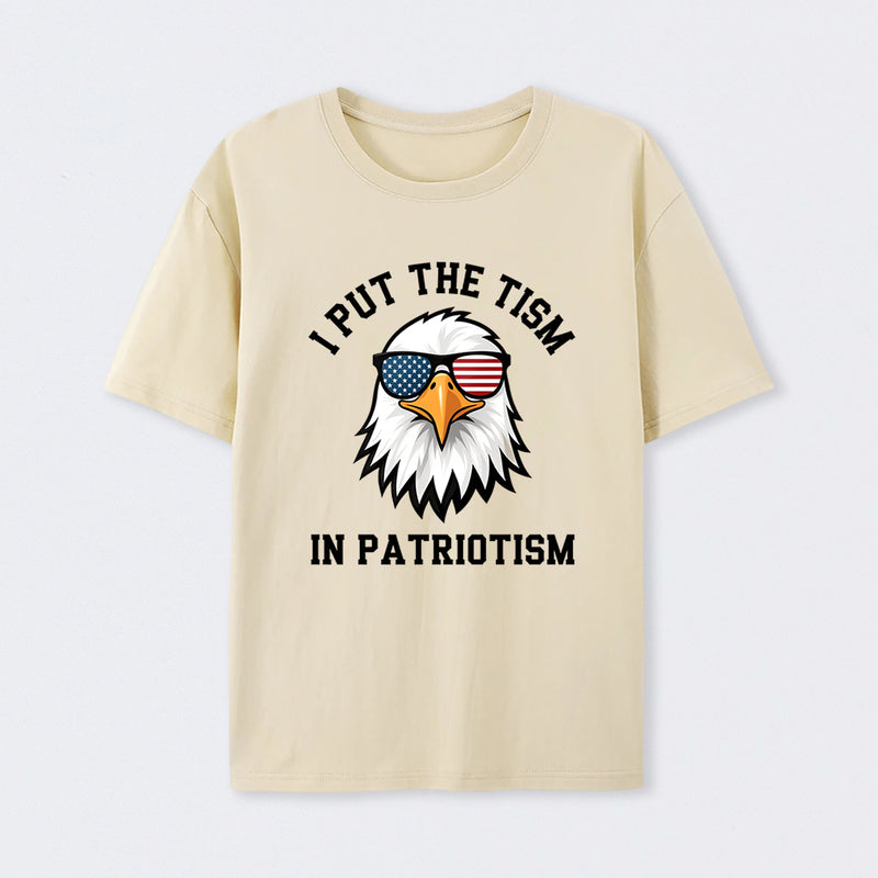 Put The Tism In Patriotism Athletic Eagle T-Shirt