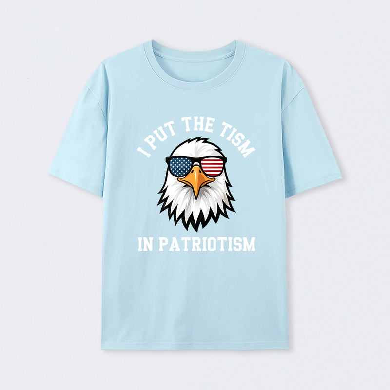 Put The Tism In Patriotism Athletic Eagle T-Shirt