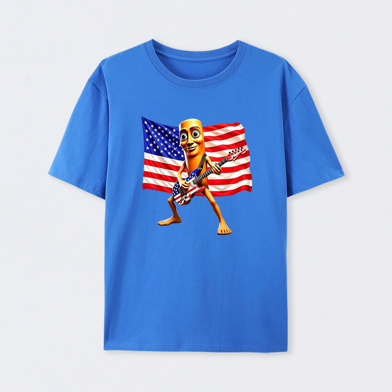 4th of July Shirts American Flag Guitar Tung Tung Tung Sahur T-shirt