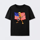 4th of July Shirts American Flag Guitar Tung Tung Tung Sahur T-shirt