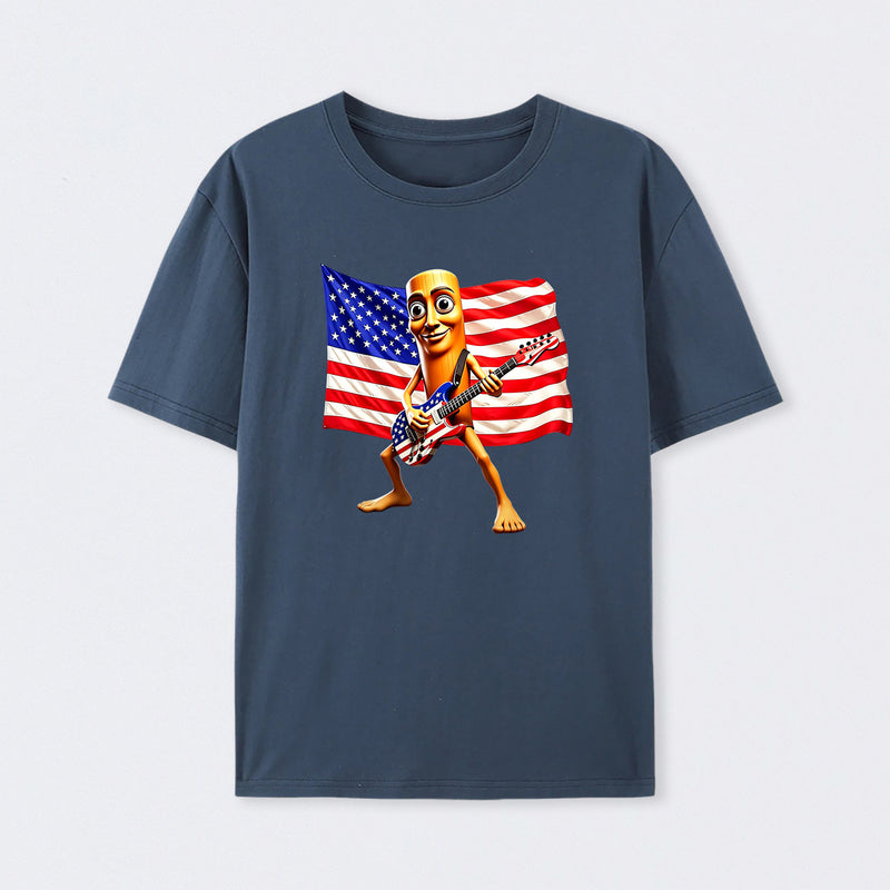 4th of July Shirts American Flag Guitar Tung Tung Tung Sahur T-shirt