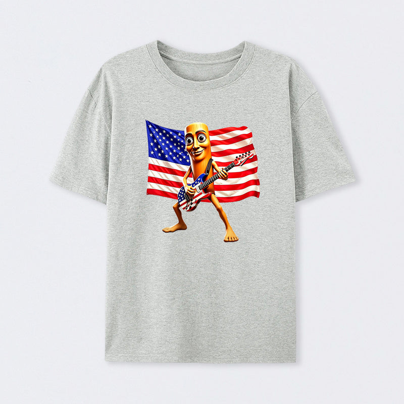 4th of July Shirts American Flag Guitar Tung Tung Tung Sahur T-shirt