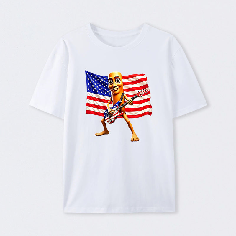 4th of July Shirts American Flag Guitar Tung Tung Tung Sahur T-shirt