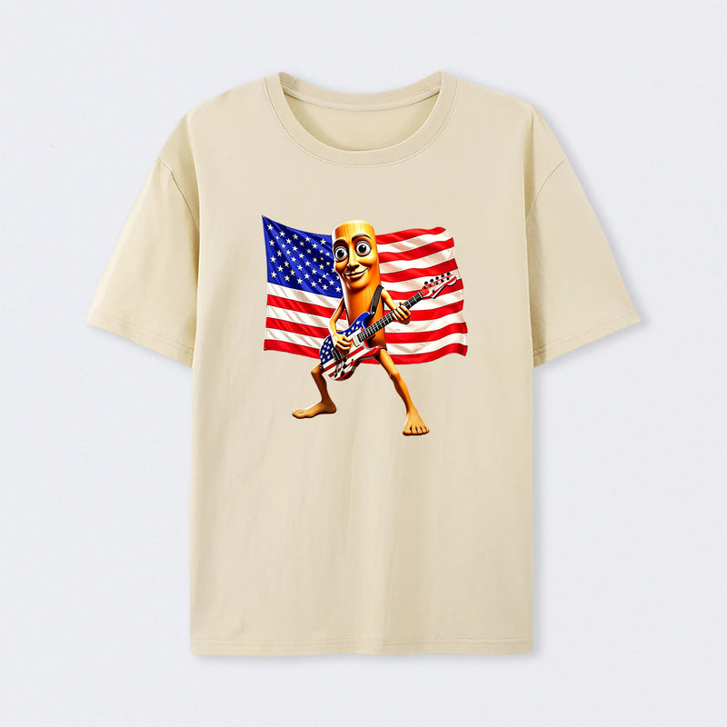 4th of July Shirts American Flag Guitar Tung Tung Tung Sahur T-shirt