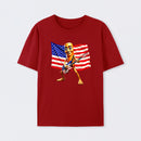 4th of July Shirts American Flag Guitar Tung Tung Tung Sahur T-shirt