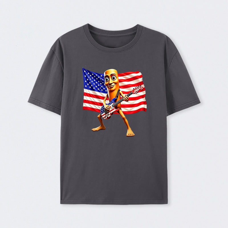 4th of July Shirts American Flag Guitar Tung Tung Tung Sahur T-shirt