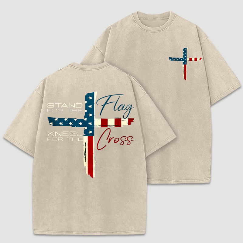 Stand for Flag Kneel for Cross Religious T-Shirt