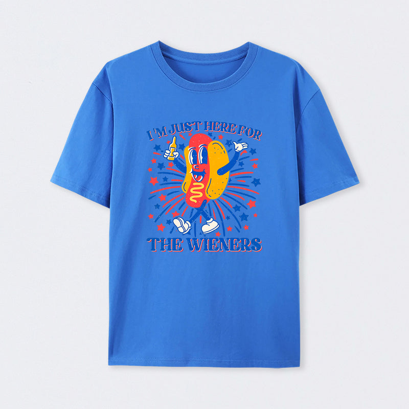 Hot Dog I'm Just Here for The Wieners 4Th of July T-Shirt