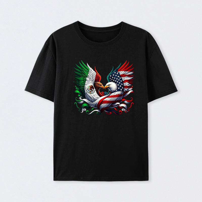 America Mexico Flag Vintage Mexican Roots American T-Shirt