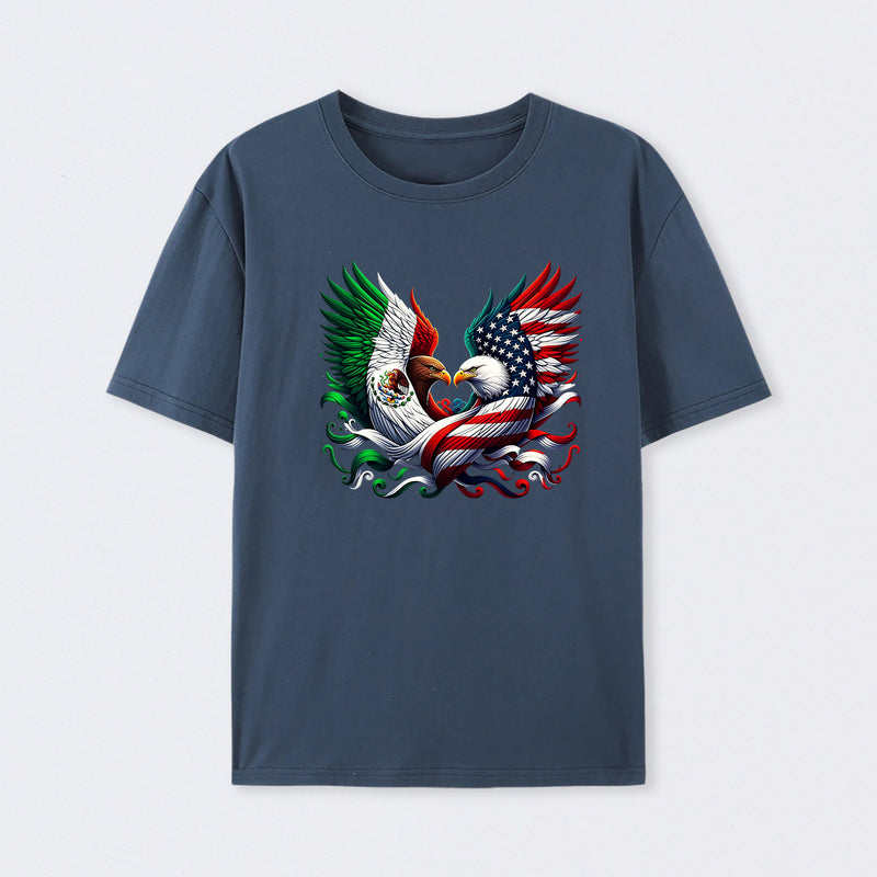 America Mexico Flag Vintage Mexican Roots American T-Shirt