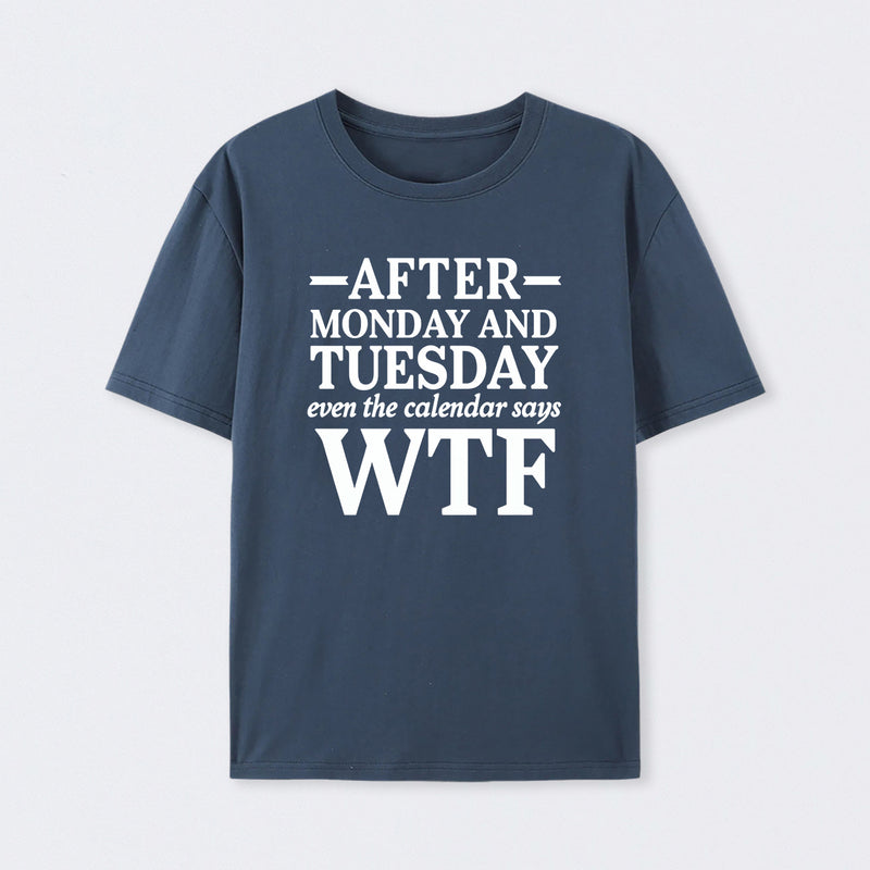After Monday And Tuesday Even The Calendar Says WTF Humorous T-Shirt