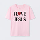 Vintage I Love Jesus Print T-Shirt