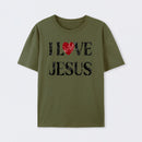 Vintage I Love Jesus Print T-Shirt