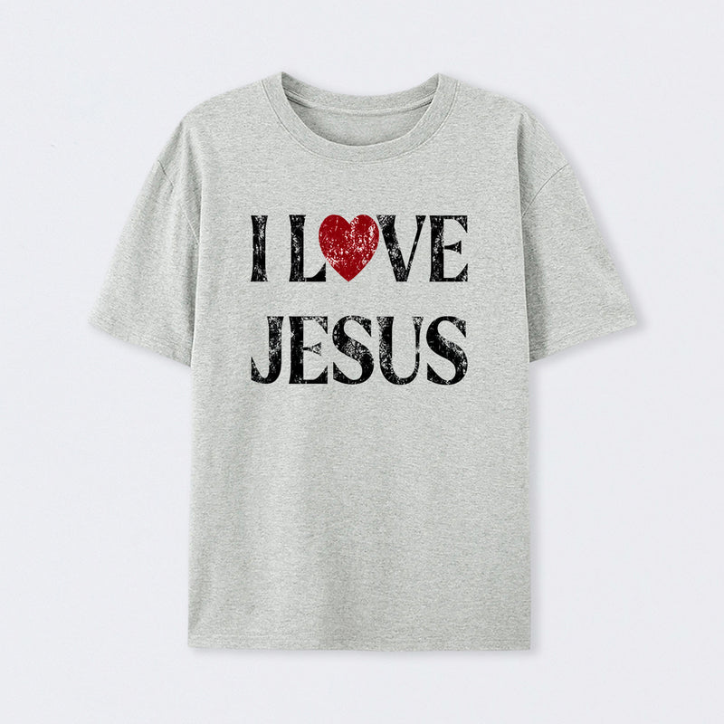 Vintage I Love Jesus Print T-Shirt