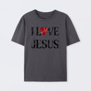 Vintage I Love Jesus Print T-Shirt