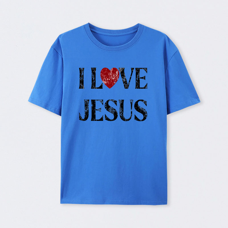 Vintage I Love Jesus Print T-Shirt