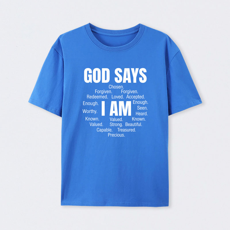 Christian Shirt Women God Says I Am Graphic T-Shirt