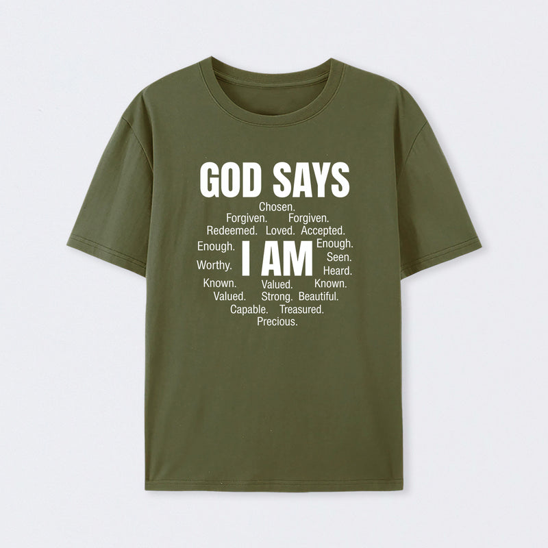Christian Shirt Women God Says I Am Graphic T-Shirt