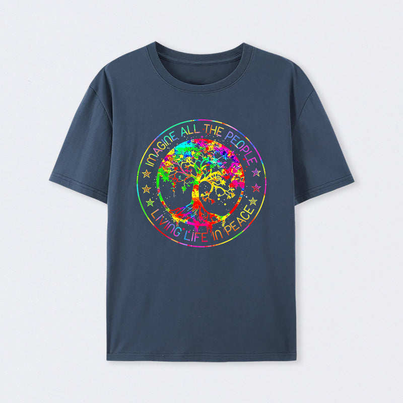 All The People Imagine Living Life in Peace T-Shirt