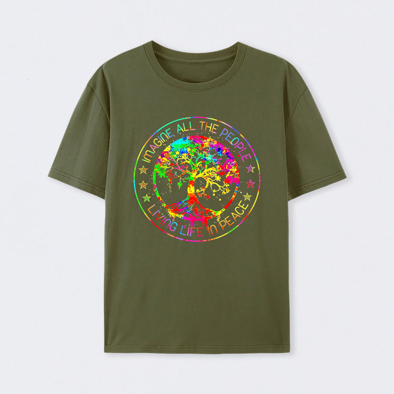 All The People Imagine Living Life in Peace T-Shirt