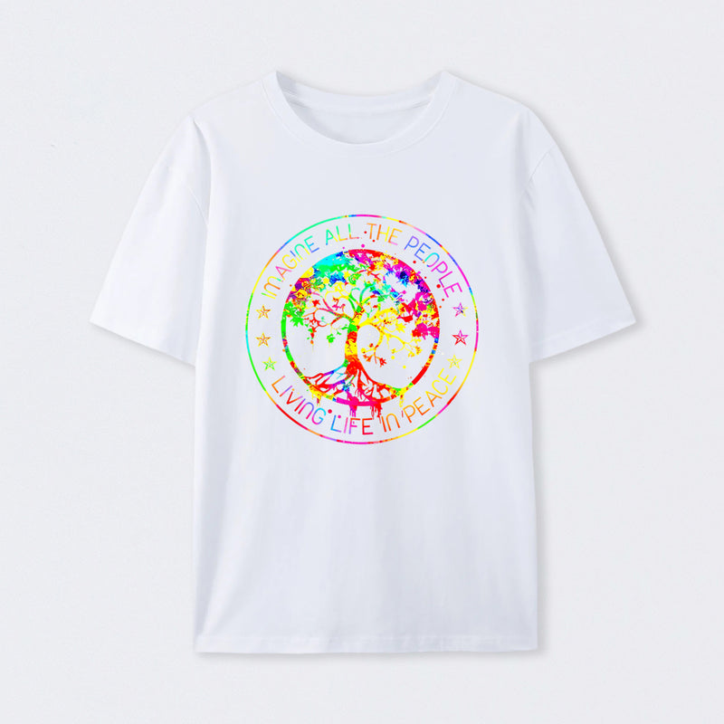 All The People Imagine Living Life in Peace T-Shirt