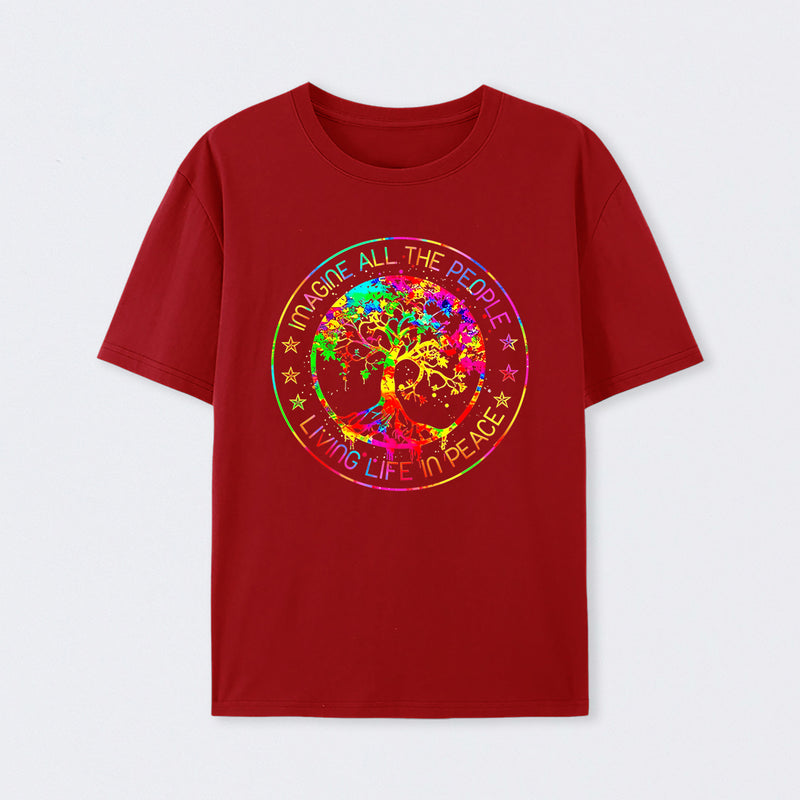 All The People Imagine Living Life in Peace T-Shirt
