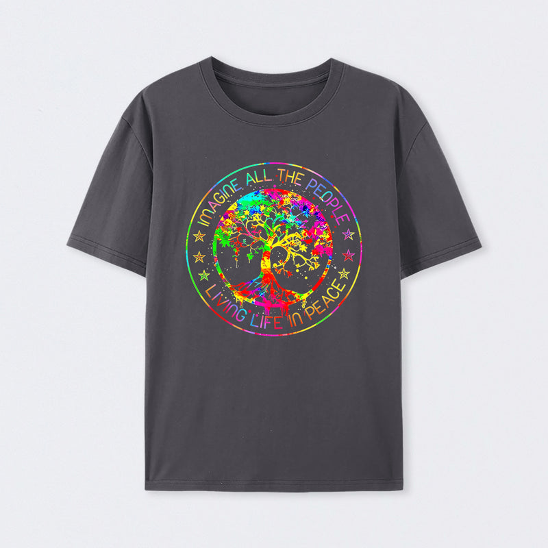 All The People Imagine Living Life in Peace T-Shirt