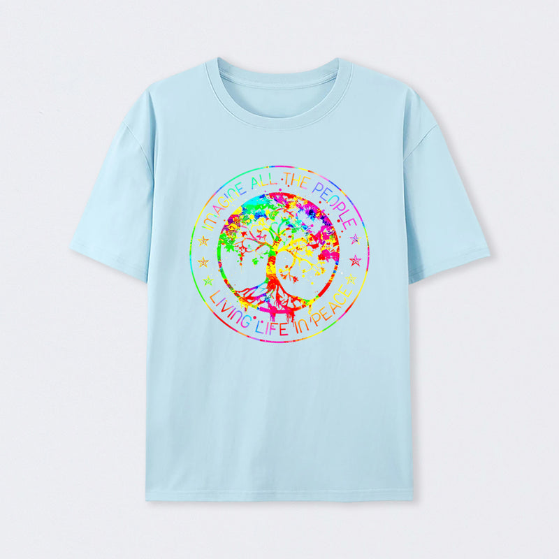 All The People Imagine Living Life in Peace T-Shirt
