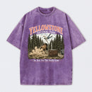 Do Not Pet The Fluffy Cows Yellowstone National Park Washed T-Shirt