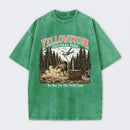 Do Not Pet The Fluffy Cows Yellowstone National Park Washed T-Shirt