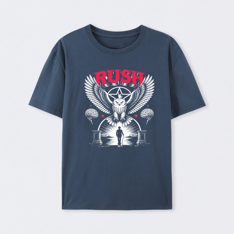 To Honor Rush Band Vintage Rock Owl Wings T-Shirt