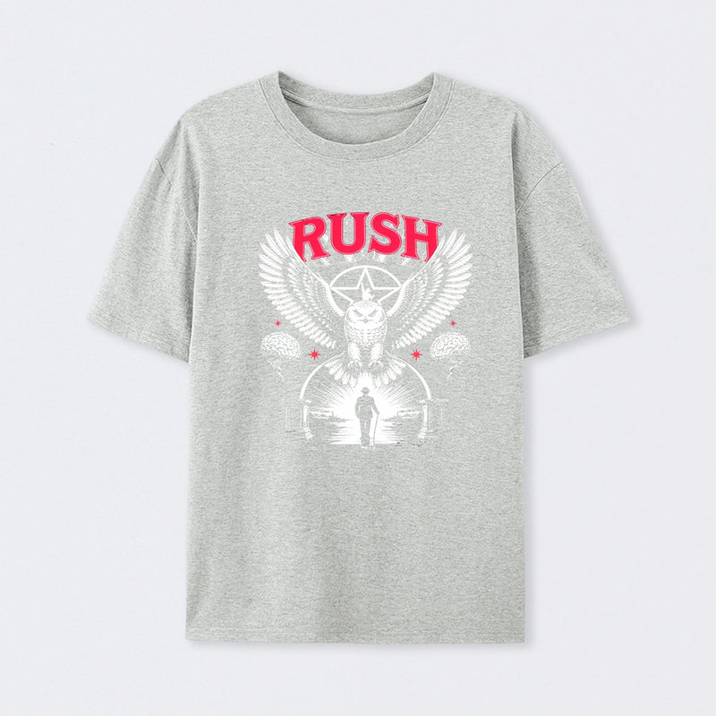 To Honor Rush Band Vintage Rock Owl Wings T-Shirt