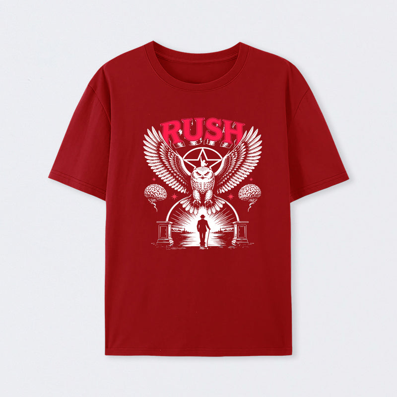 To Honor Rush Band Vintage Rock Owl Wings T-Shirt
