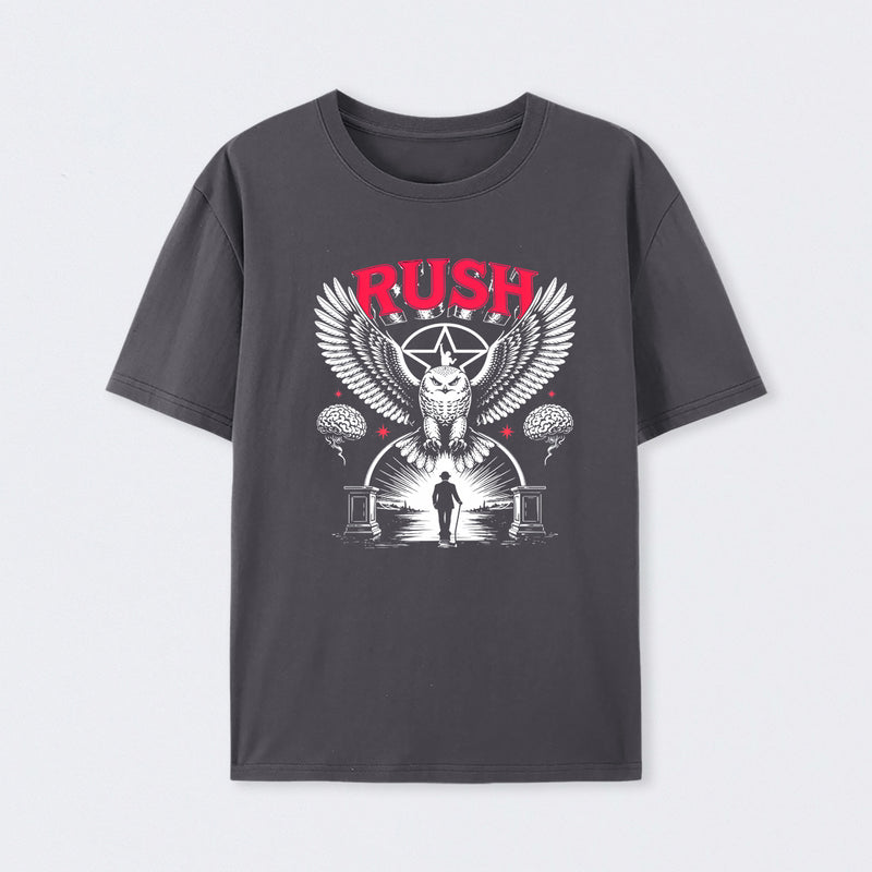To Honor Rush Band Vintage Rock Owl Wings T-Shirt