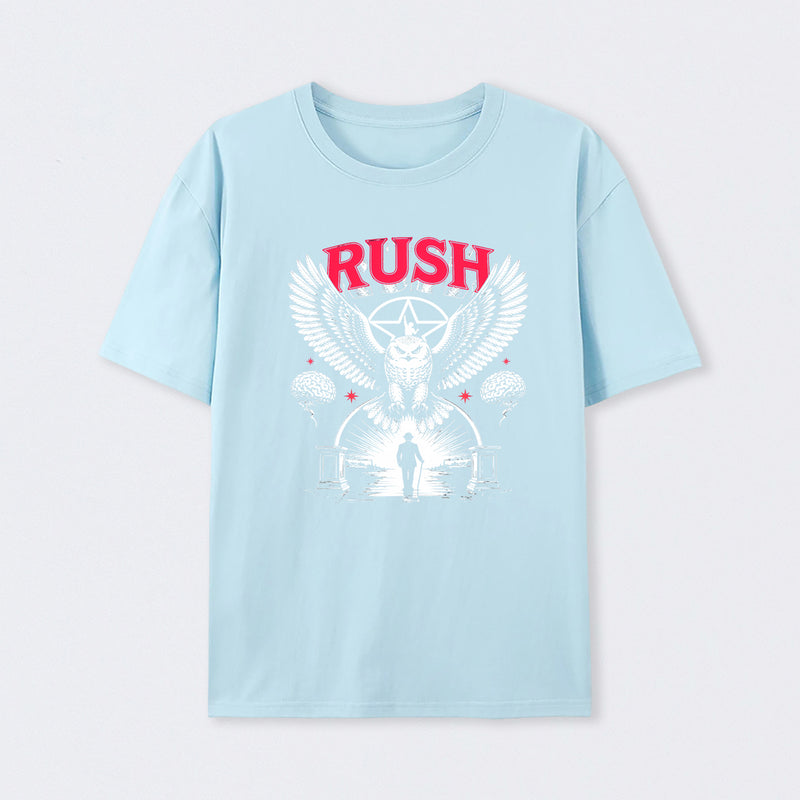 To Honor Rush Band Vintage Rock Owl Wings T-Shirt