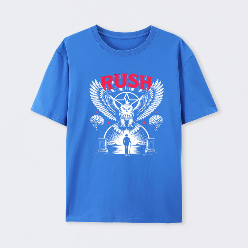 To Honor Rush Band Vintage Rock Owl Wings T-Shirt