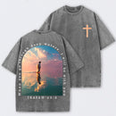 Cross and Isaiah Verse Design Double-Sided Print T-Shirt